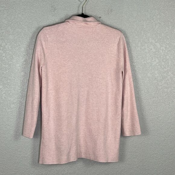 J. CREW Open Front Sweater Blazer Size S Heathered Pink Casual Work Preppy - Picture 2 of 4
